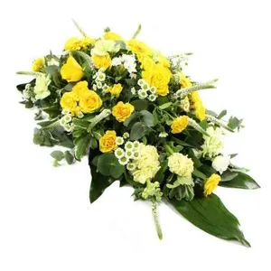 Ir al producto: Cojin funerario de rosas y claveles amarillos