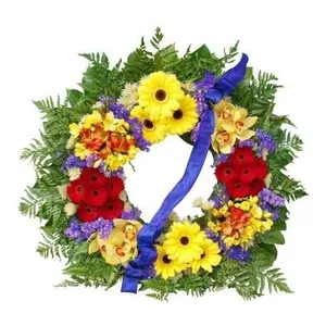 Ir al producto: Corona de gerberas y orquideas
