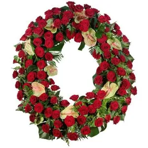 Ir al producto: Corona de rosas y anthurium