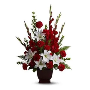 Ir al producto: Centro funerario de liliums claveles y gladiolos