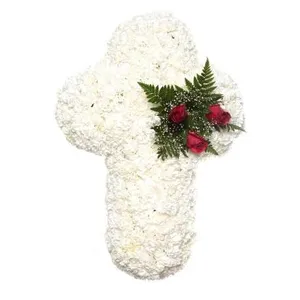 Ir al producto: Cruz funeraria de claveles